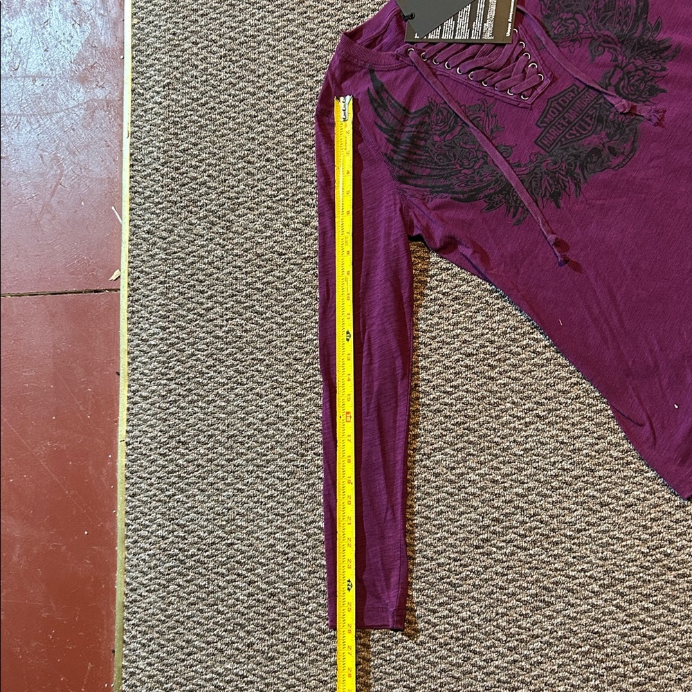 Harley-Davidson Women's Purple Lace-Up Top - Picture 7 of 7